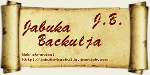 Jabuka Bačkulja vizit kartica